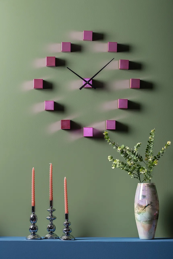 Nástěnné hodiny Karlsson DIY Cubic fialová KA5974PI
