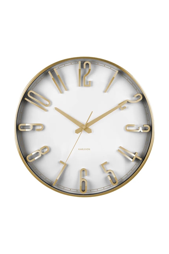 Karlsson Ceas de perete Elevated Glam alb KA6016WH