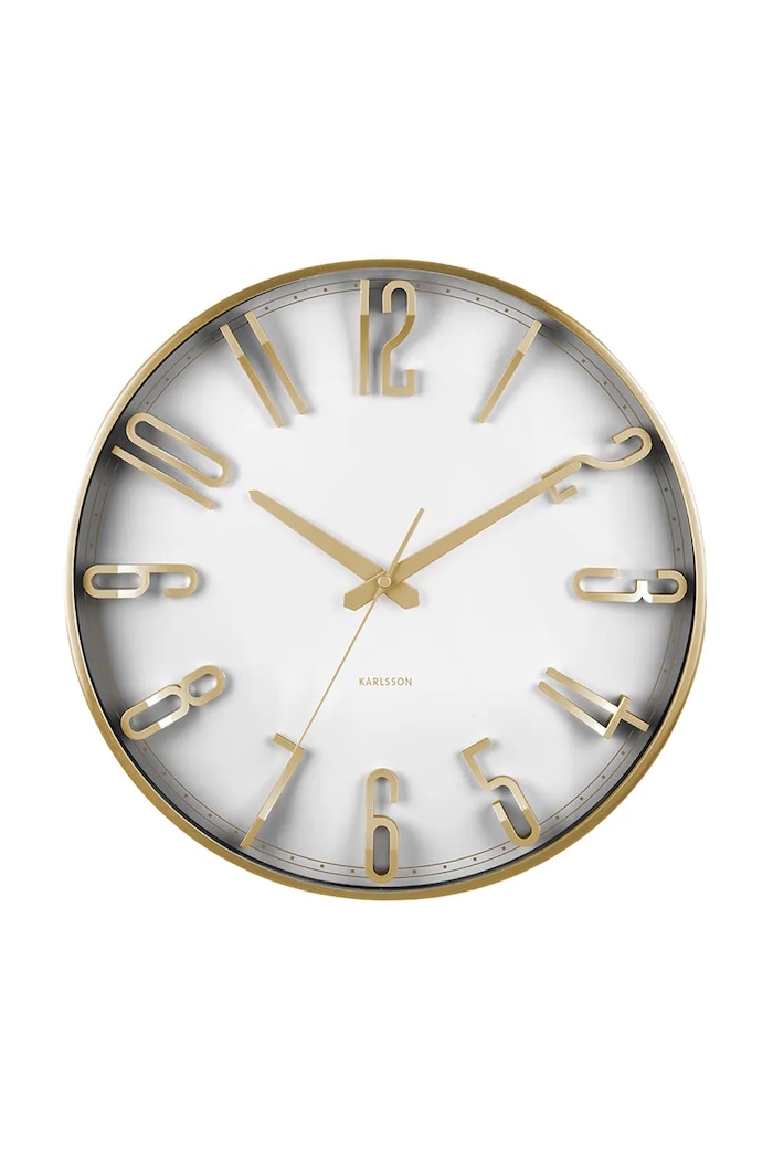 Karlsson Ceas de perete Elevated Glam alb KA6016WH