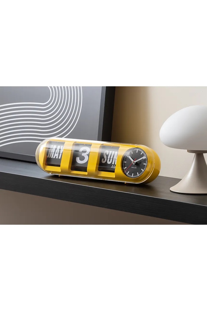 Nástěnné hodiny Karlsson Tube Flip žlutá KA6032YE