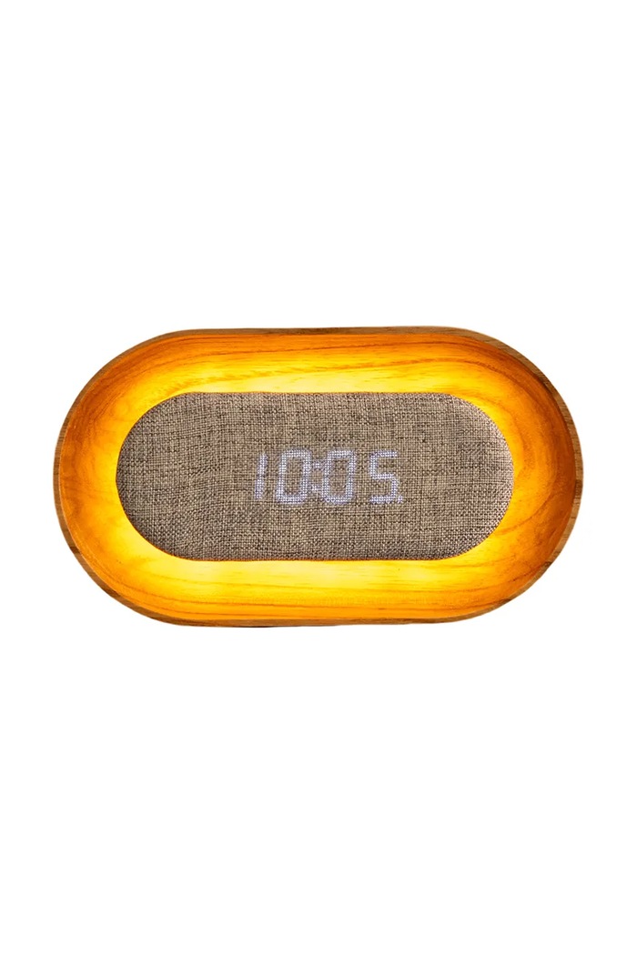 LED budík Gingko Design Lumos 15 cm bílá G076O.AH