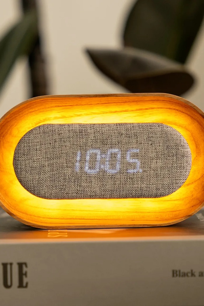 LED budík Gingko Design Lumos 15 cm G076O.AH bílá AA00