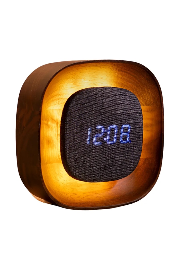 LED budík Gingko Design Lumos 12,5 cm hnědá G076S.WT