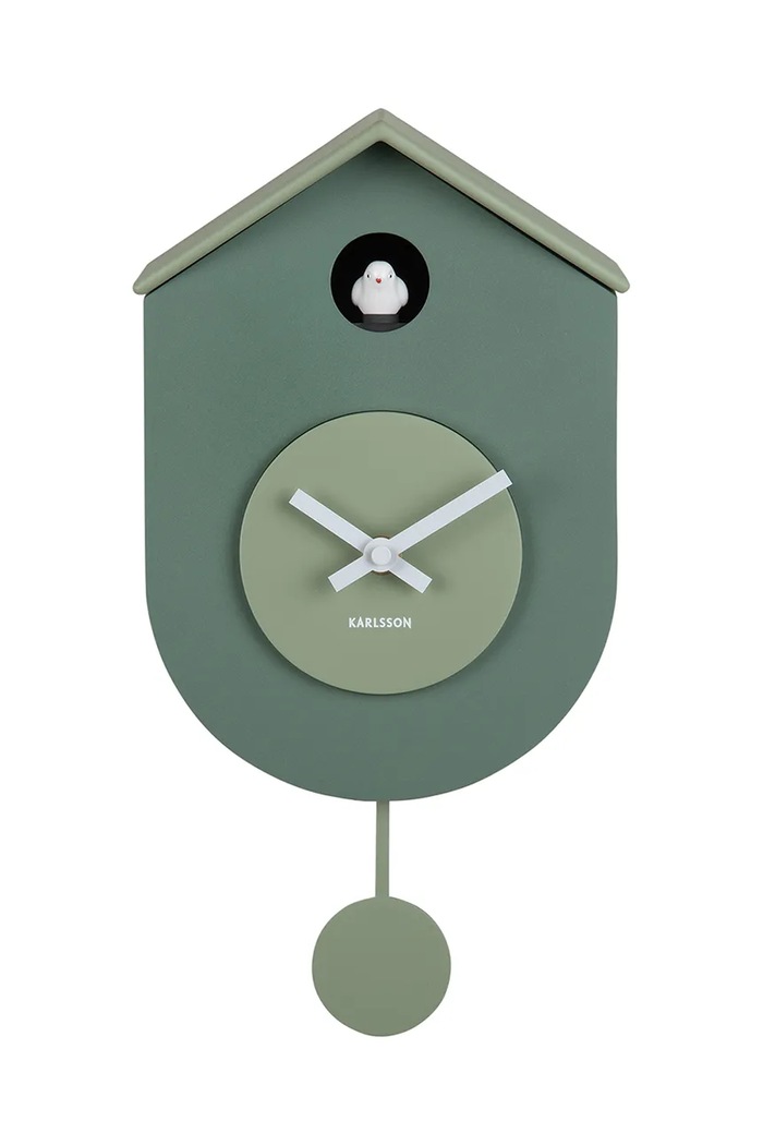 Kyvadlové hodiny Karlsson Grato Cuckoo 33 cm zelená KA6026GR