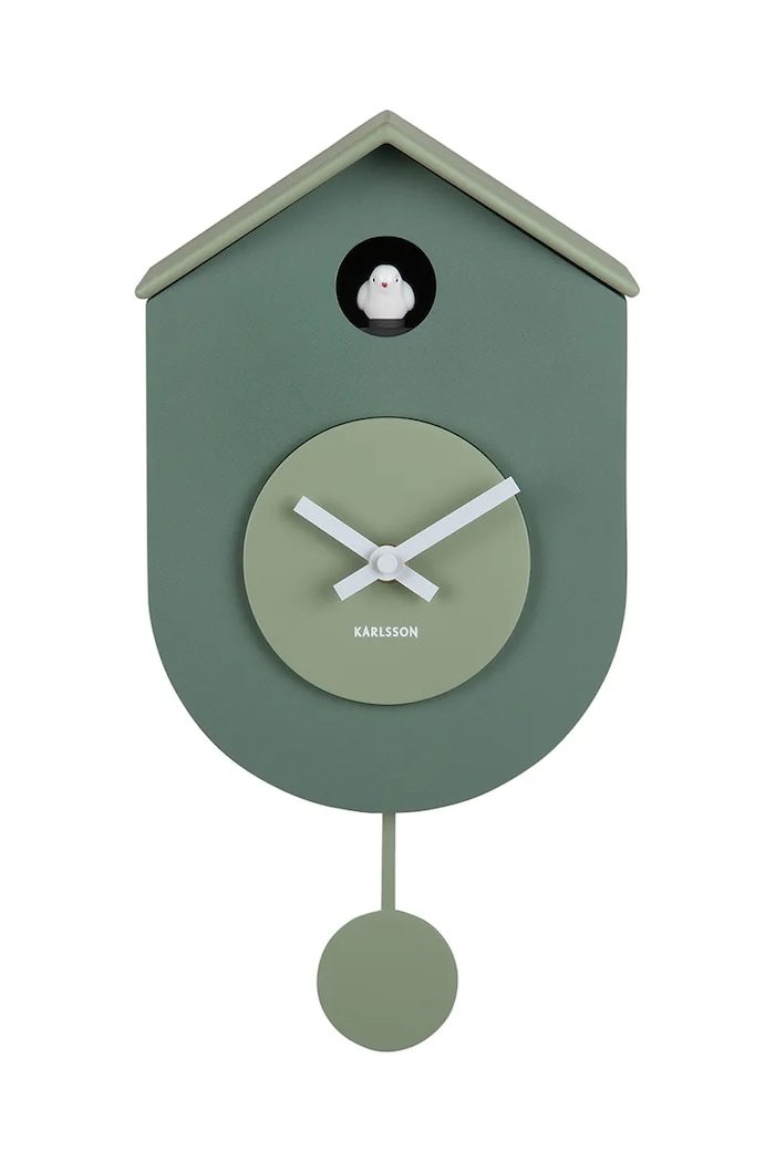 Kyvadlové hodiny Karlsson Grato Cuckoo 33 cm zelená KA6026GR