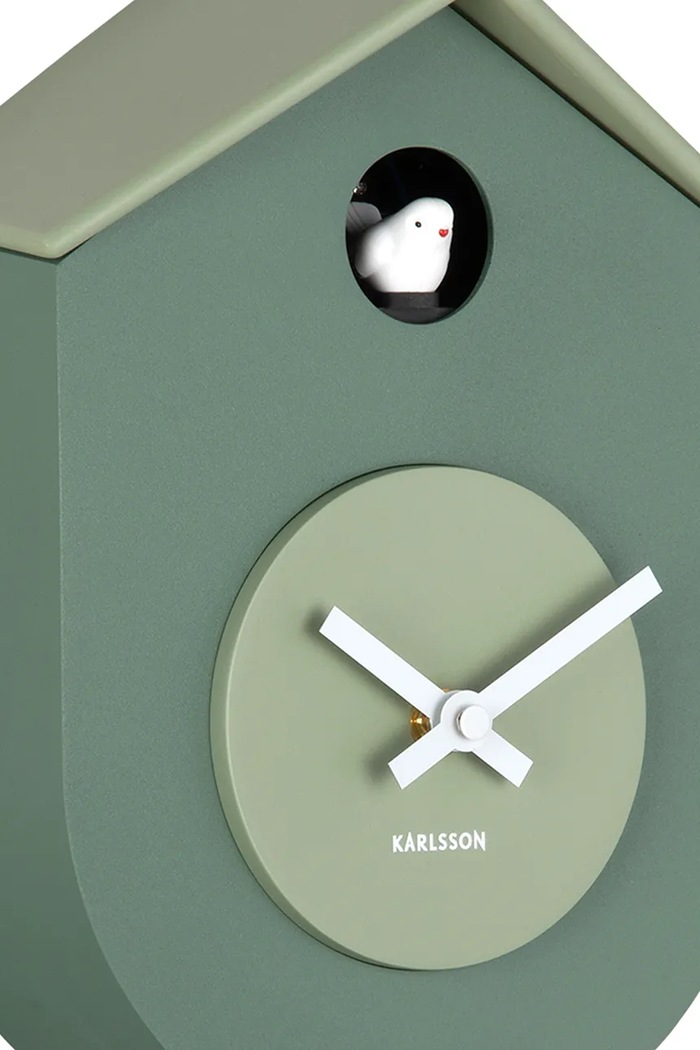 Obývacia izba a spálňa Kyvadlové hodiny Karlsson Grato Cuckoo 33 cm KA6026GR zelená