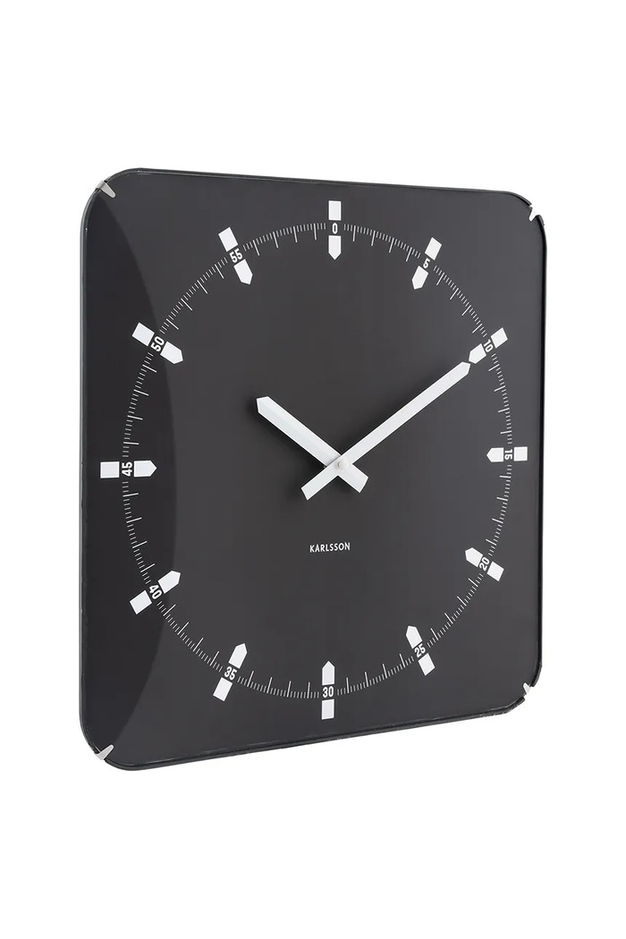 Nástenné hodiny Karlsson Sucinto Dome Square 35 x 35 x 4,5 cm KA6085BK čierna AA00