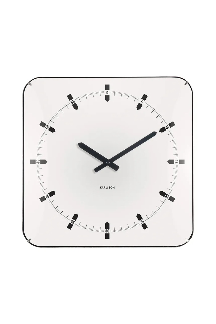 Karlsson ceas de perete Sucinto Dome Square 35 x 4,5 cm alb KA6085WH