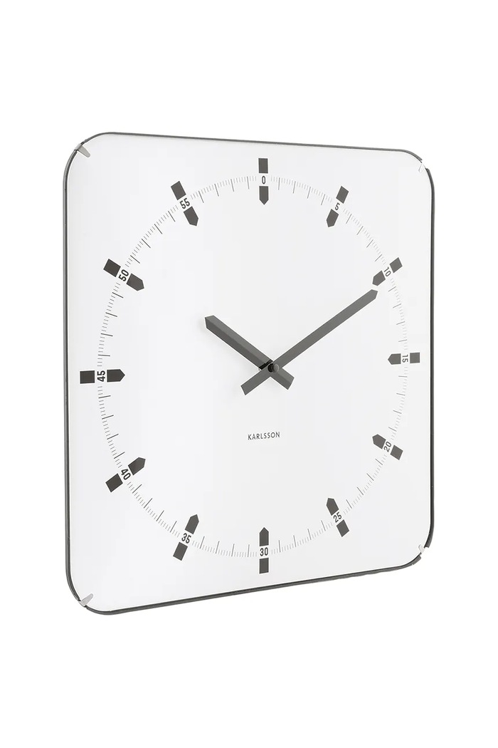Karlsson ceas de perete Sucinto Dome Square 35 x 4,5 cm KA6085WH alb AA00