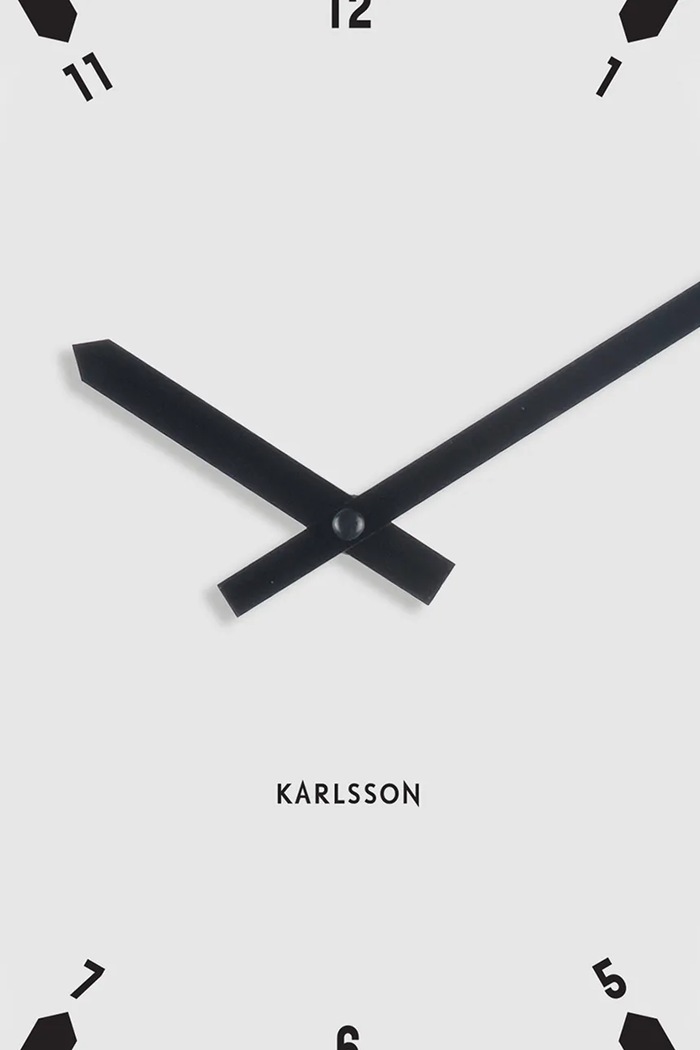 Salon i sypialnia Karlsson zegar ścienny Realista 40,5 x 21,5 x 8,5 cm KA6086WH biały