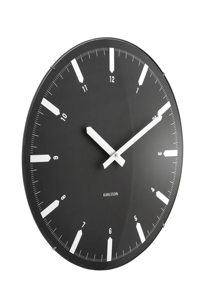 Nástenné hodiny Karlsson Realista Dome 35 cm KA6086BK čierna AA00