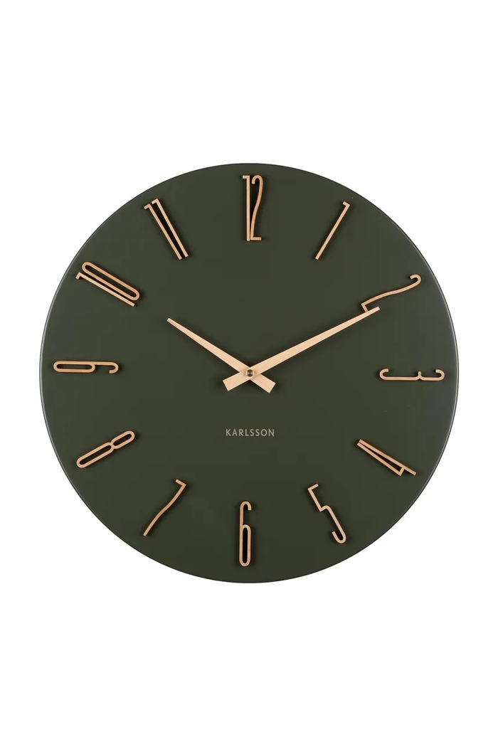 Nástenné hodiny Karlsson Esmerado 40 cm zelená KA6072GR