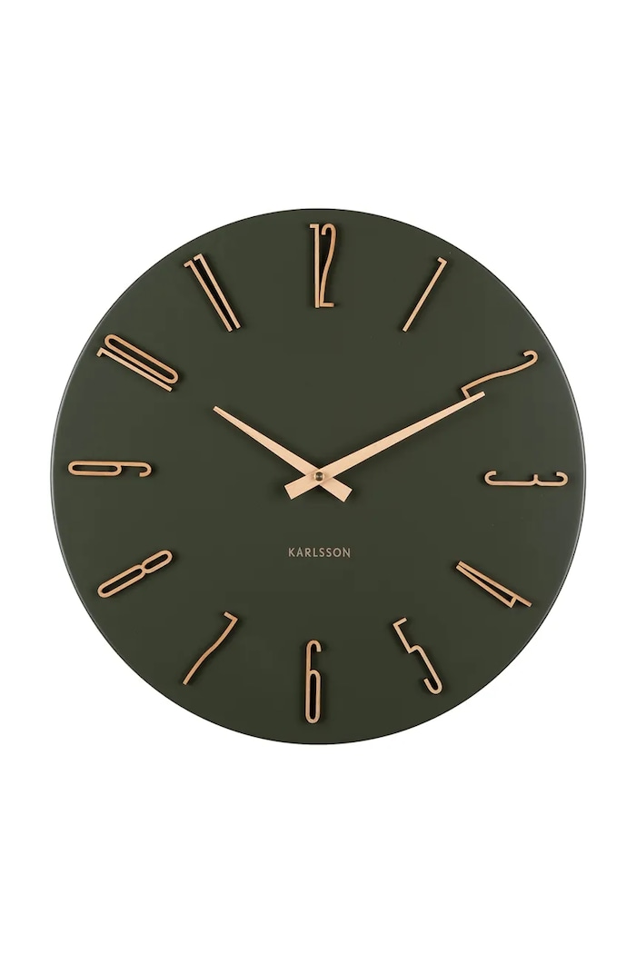Nástenné hodiny Karlsson Esmerado 40 cm zelená KA6072GR