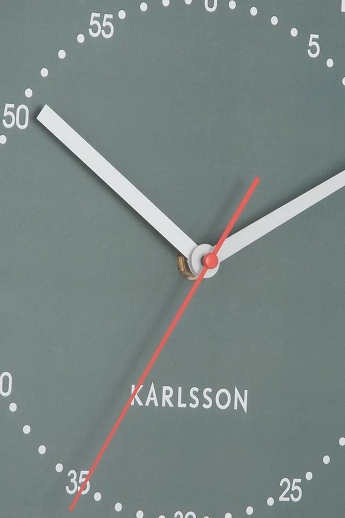 Salon i sypialnia Karlsson zegar ścienny Fresco 31,5 cm KA6038GR turkusowy