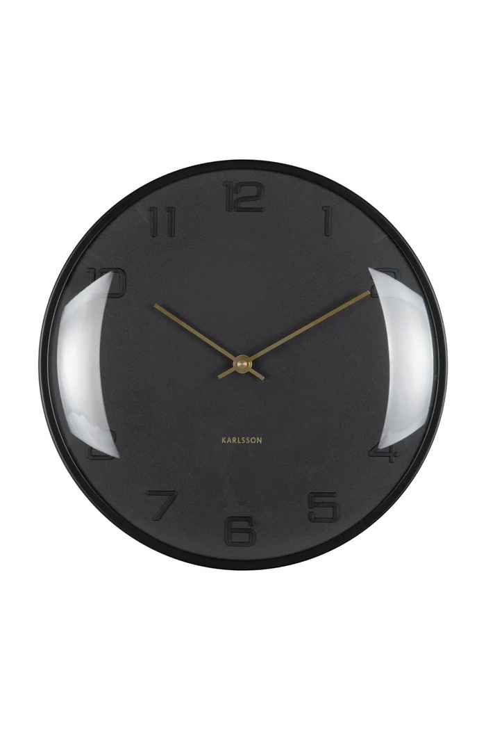 Nástenné hodiny Karlsson Fuerte Dome 30,5 cm čierna KA6084BK