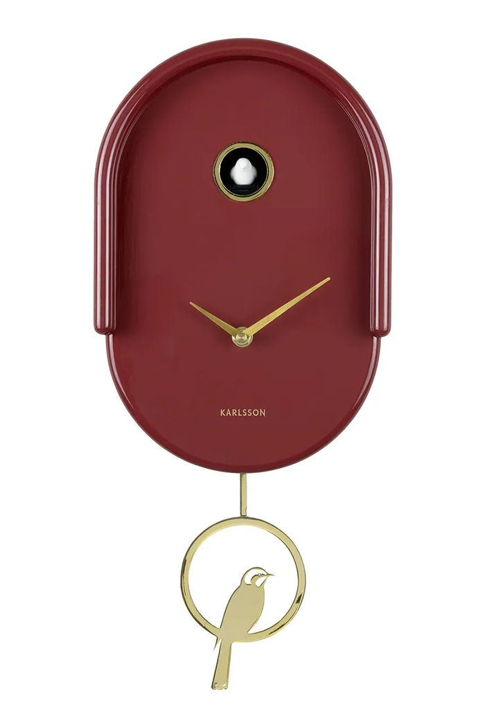 Karlsson orologio da parete a cucù Tweet 42 cm granata KA6069RD