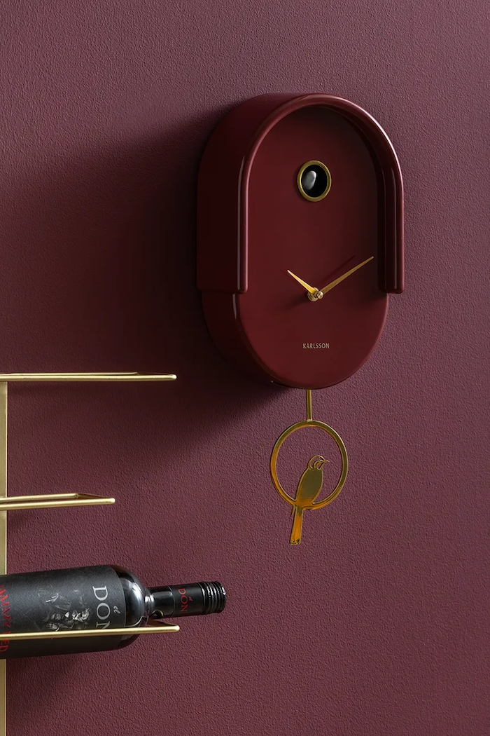 Karlsson orologio da parete a cucù Tweet 42 cm KA6069RD granata