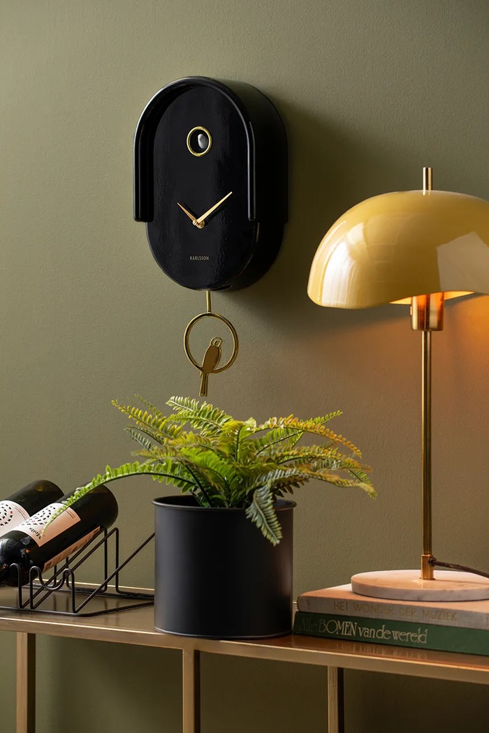 Karlsson orologio da parete a cucù Tweet 42 cm KA6069BK nero