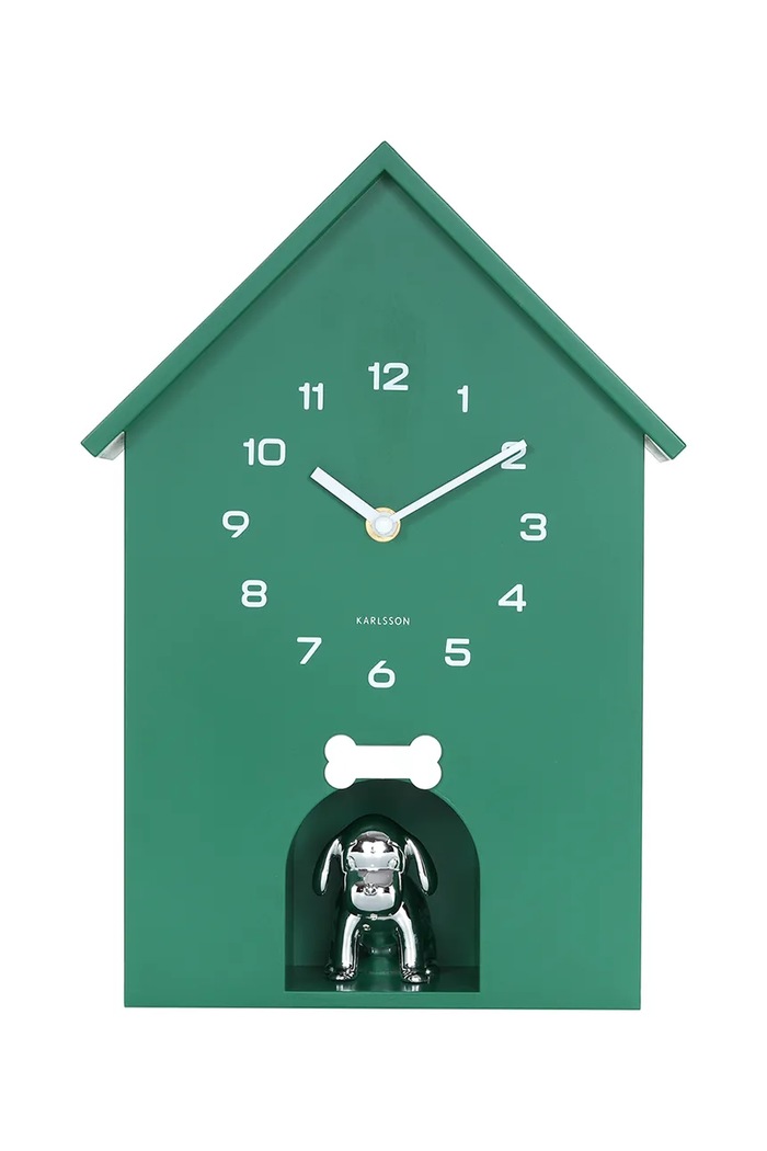 Karlsson zegar ścienny Dog House 36,5 cm zielony KA6096GR