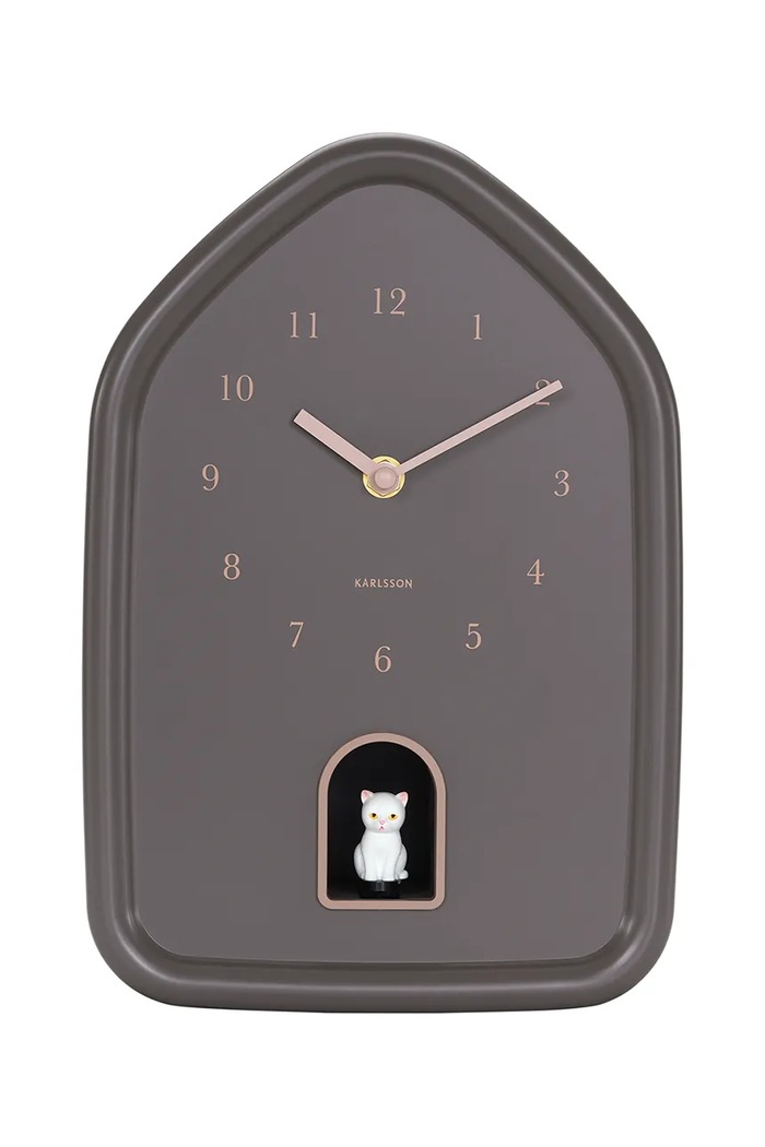 Karlsson ceas de perete cu sunet Modern Kitty 29 x 20 cm violet KA6100BR