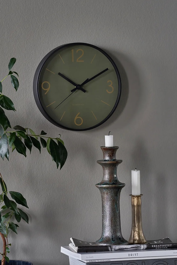 House Doctor zegar ścienny z aluminium 25 cm 210490400 zielony AA00