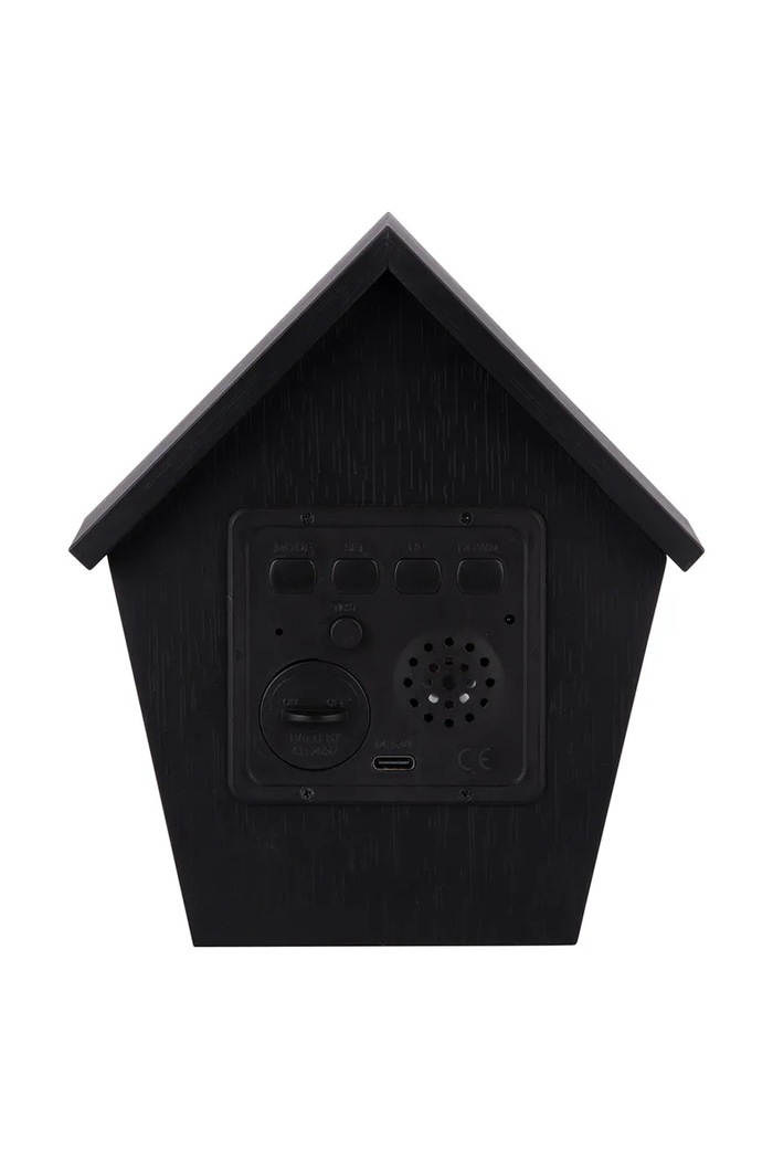 Karlsson budzik z kukułką z płyty MDF 13 x 15,3 x 6,8 cm czarny KA6124BK