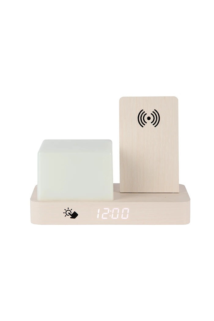 Karlsson budík LED drevený béžová KA6079WH