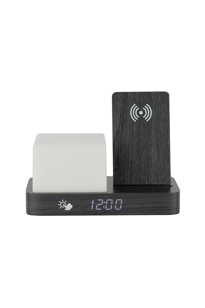 Karlsson Budík LED drevený čierna KA6079BK