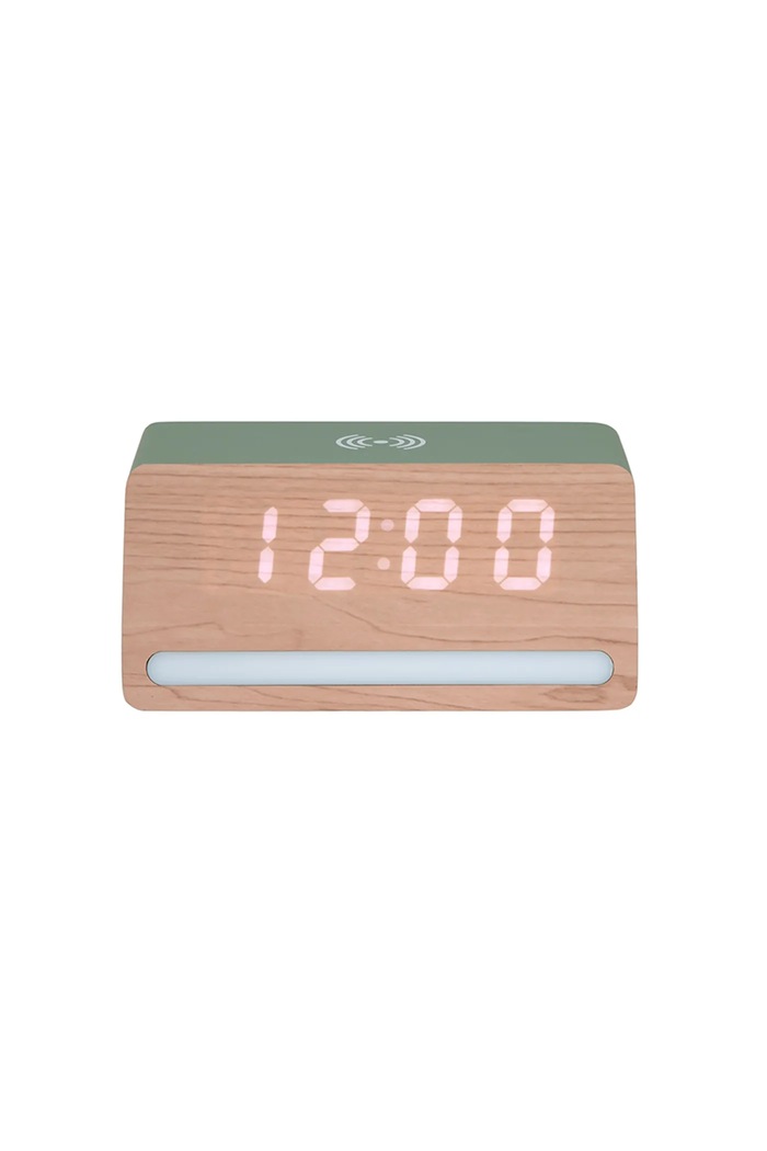 Karlsson budík LED drevený zelená KA6078GR