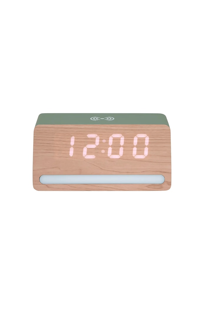 Karlsson budík LED drevený zelená KA6078GR
