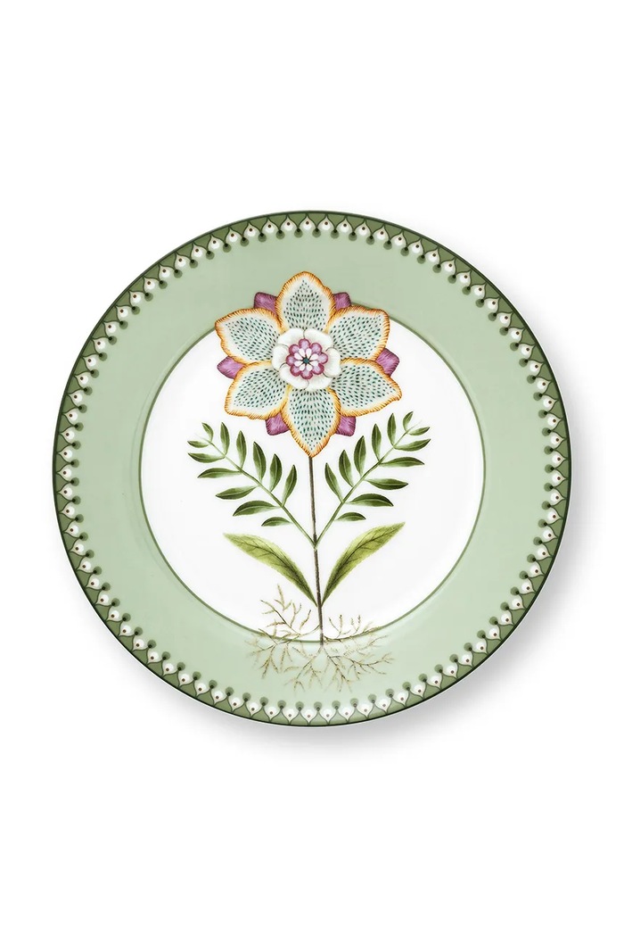Pip Studio talerz deserowy Plate Lily&Lotus Light 21,4 cm zielony 51001497