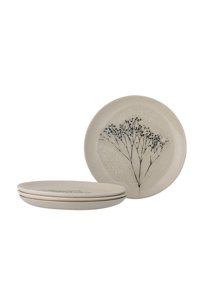 Комплект десертни чинии Bloomingville Bea 22 x 2 cm (4 броя) бежов 82061549