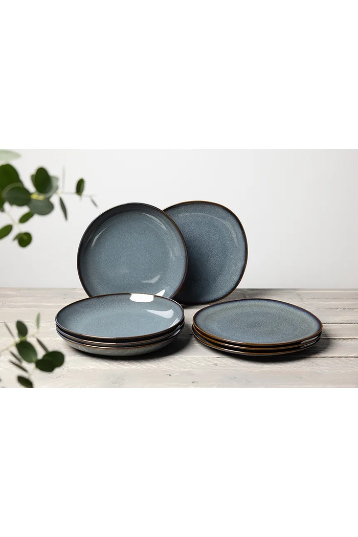 Jídelní set pro 4 osoby Villeroy & Boch Lave Gris 8-pack 1042598717 modrá AA00