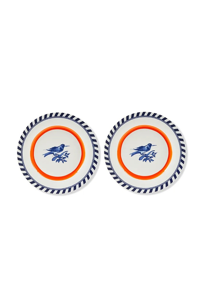 Pols Potten set piatti bird patterned 27 cm pacco da 2 multicolore 230.400.670