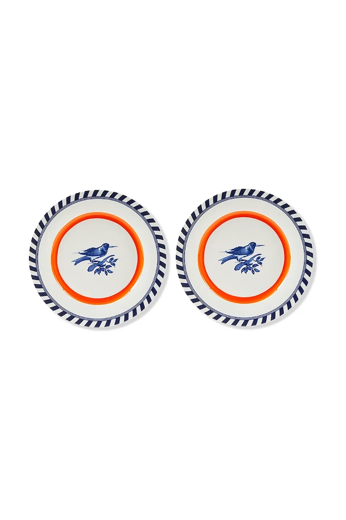 Pols Potten set piatti bird patterned 27 cm pacco da 2 multicolore 230.400.670