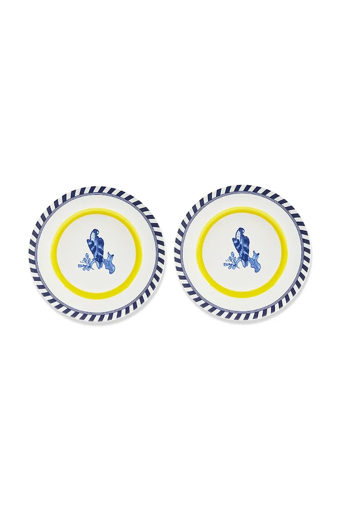 Pols Potten set piatti bird patterned 27 cm pacco da 2 multicolore 230.400.672