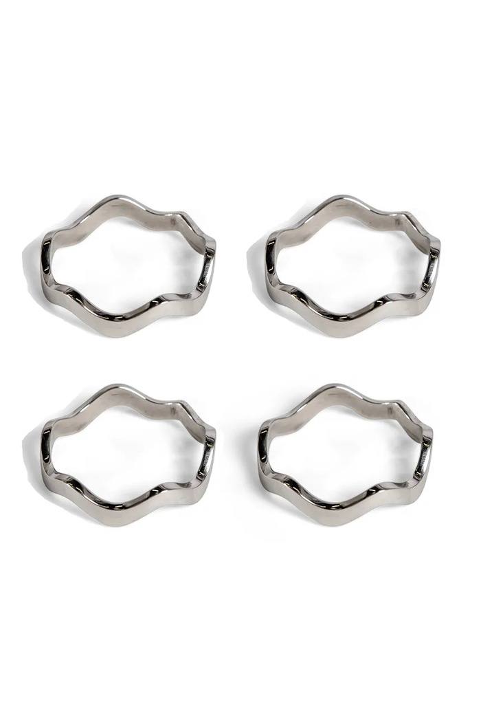 Sagaform anelli per tovaglioli Anna 5 x 5 cm pacco da 4 grigio 5018291