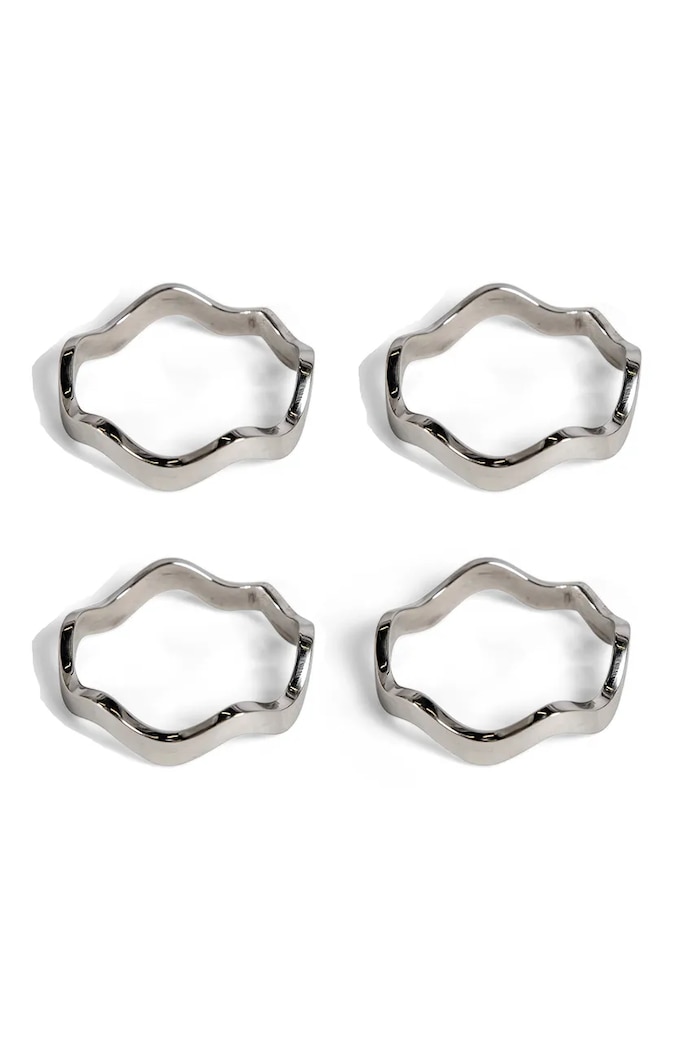 Sagaform anelli per tovaglioli Anna 5 x 5 cm pacco da 4 grigio 5018291