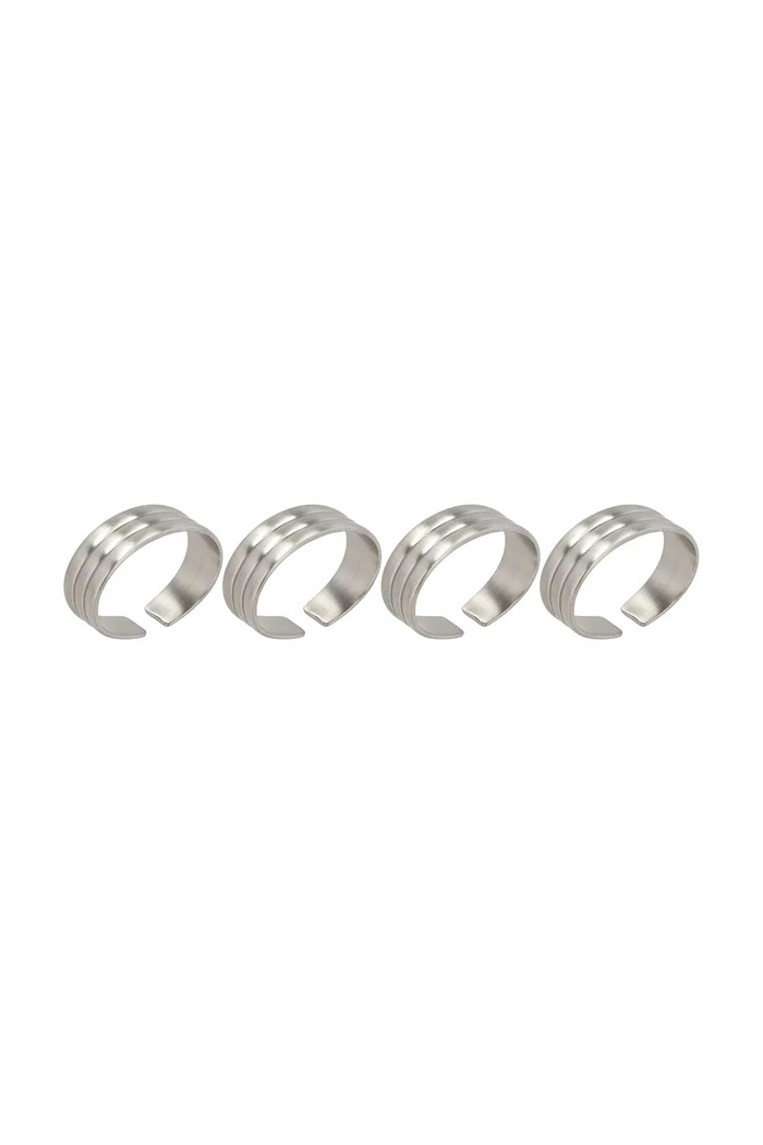 Gense szalvétagyűrű Thebe 4,3 x 3,2 cm 4 db szürke 34983