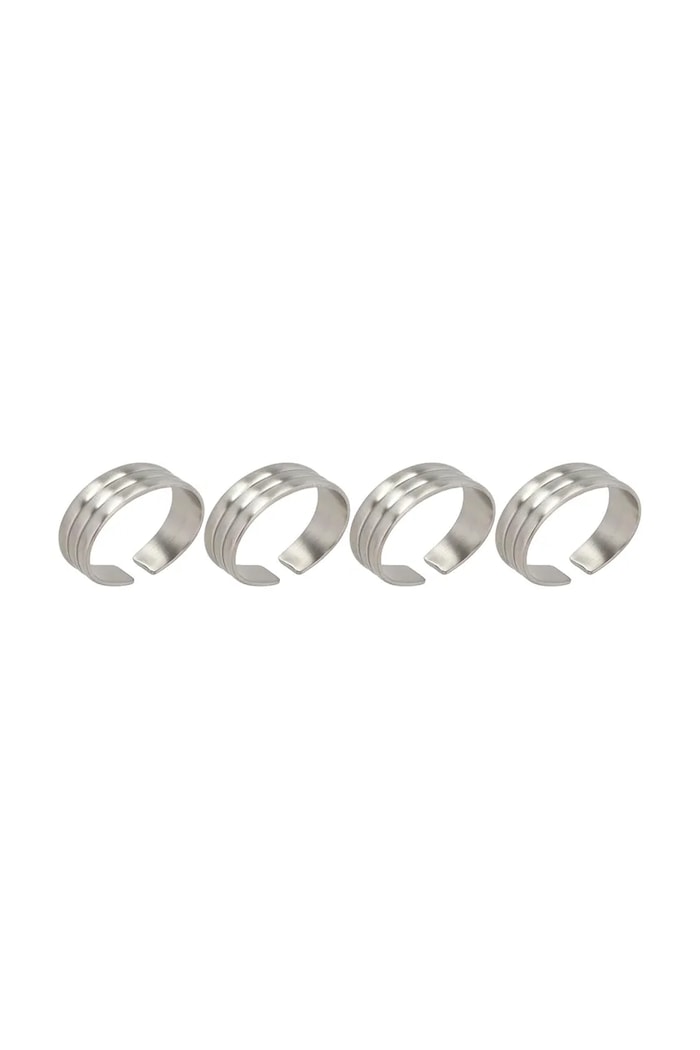 Gense szalvétagyűrű Thebe 4,3 x 3,2 cm 4 db szürke 34983