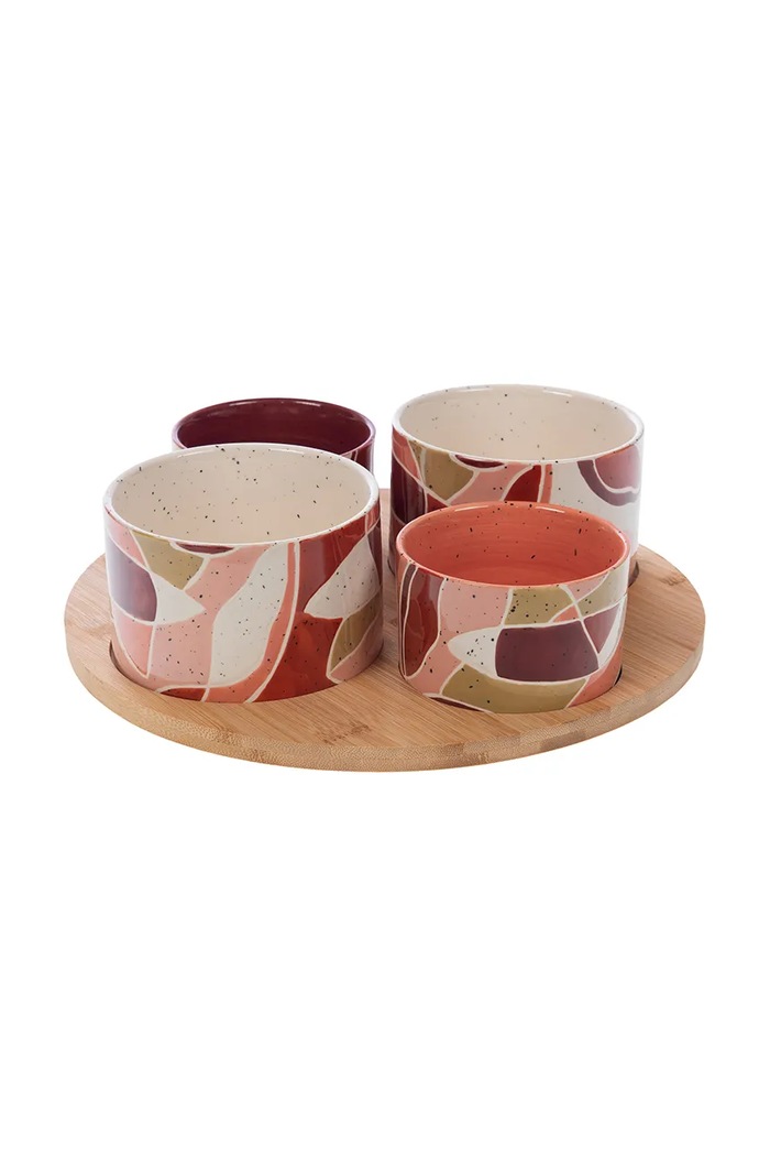Sada servírovacích misiek s podnosom home & lifestyle 7 x 30 cm viacfarebná 165983