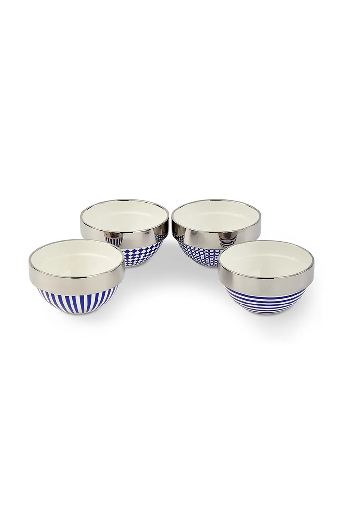 Pols Potten set di ciotole in porcellana 14 x 7,7 cm 230.400.682 blu navy AA00