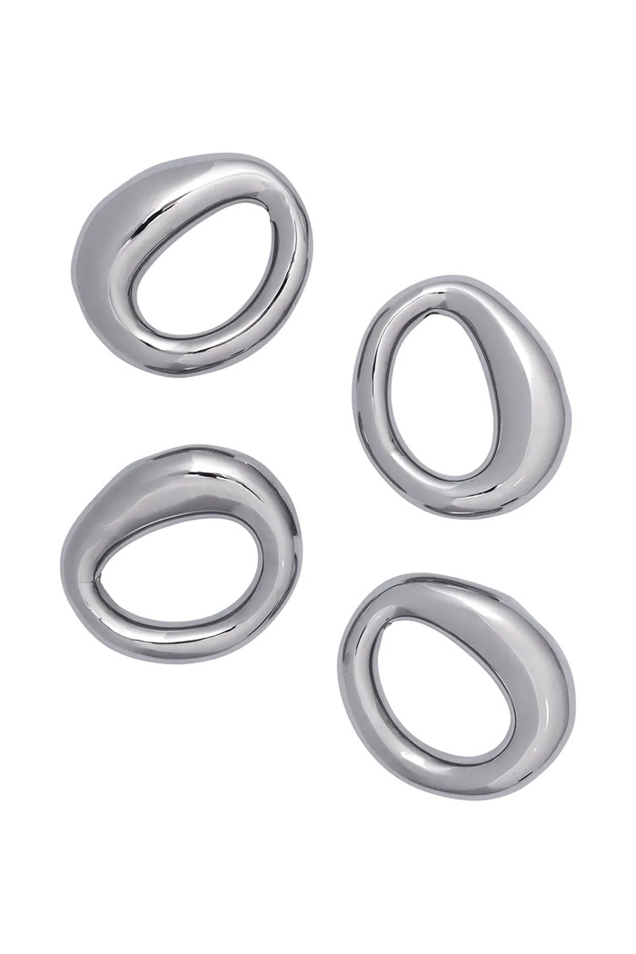 Ferm Living prstenovi za salvete od porculana 2,1 x 7,2 x 6,5 cm srebrna 1104272494