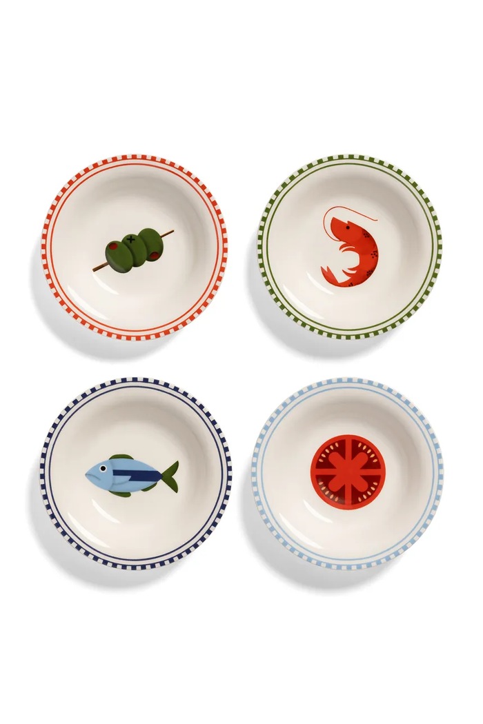 &k amsterdam Zestaw miseczek z porcelany Taverna S multicolor 2444.02
