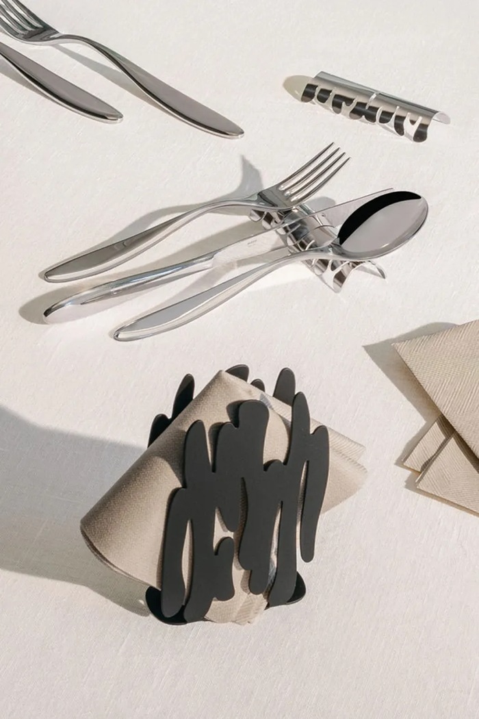 Kuchnia i bar Alessi Serwetnik ze stali Bark BM22.B czarny