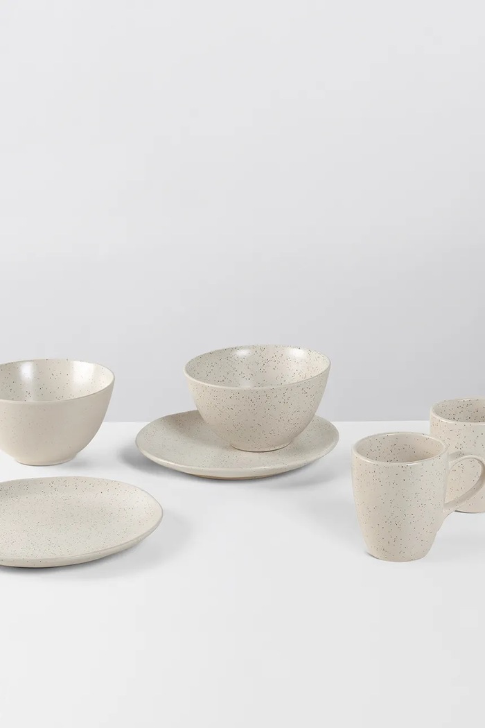 Broste Copenhagen Zestaw śniadaniowy z porcelany 80019824 beżowy AA00