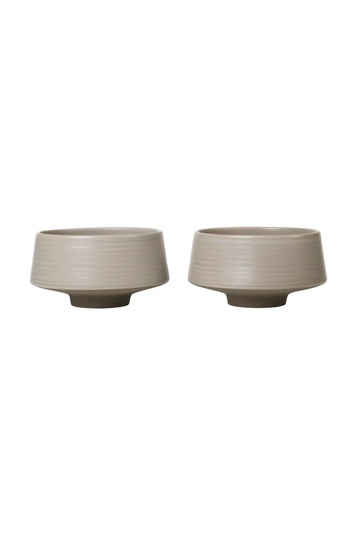 Broste Copenhagen Zestaw misek z kamionki 14 x 7,5 cm beżowy 14533542