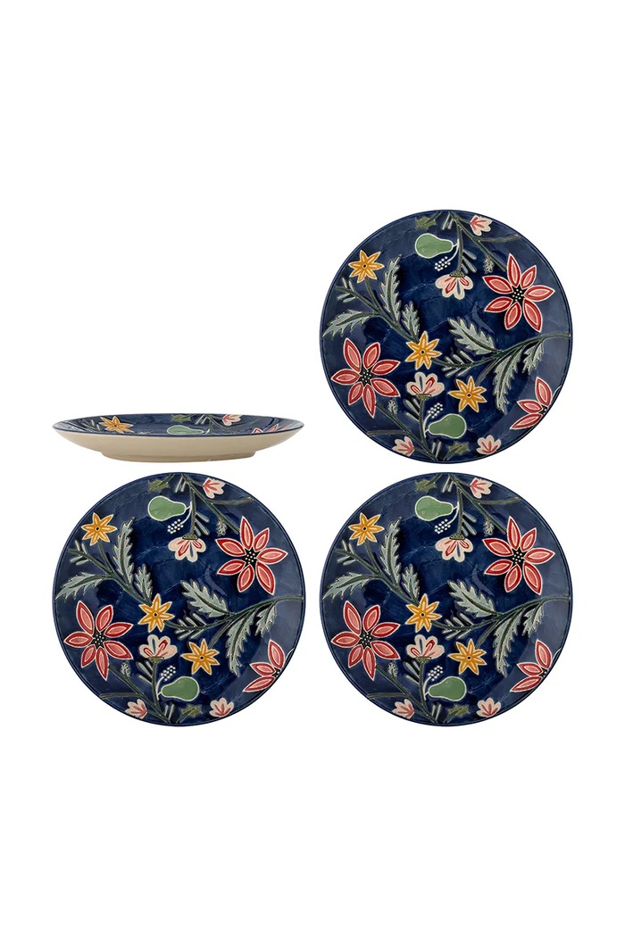 Bloomingville zestaw talerzy z kamionki 20,5 x 2,5 cm multicolor 82073151