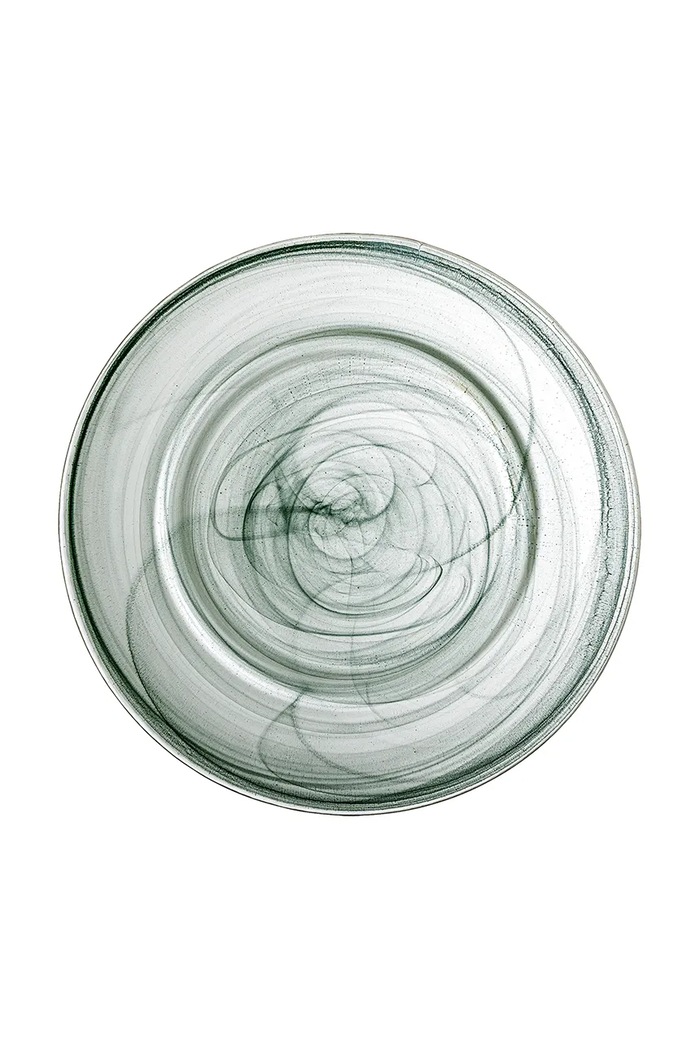 Kuchnia i bar Bloomingville zestaw talerzy ze szkła barwionego 33 x 2,5 cm 82069574 zielony