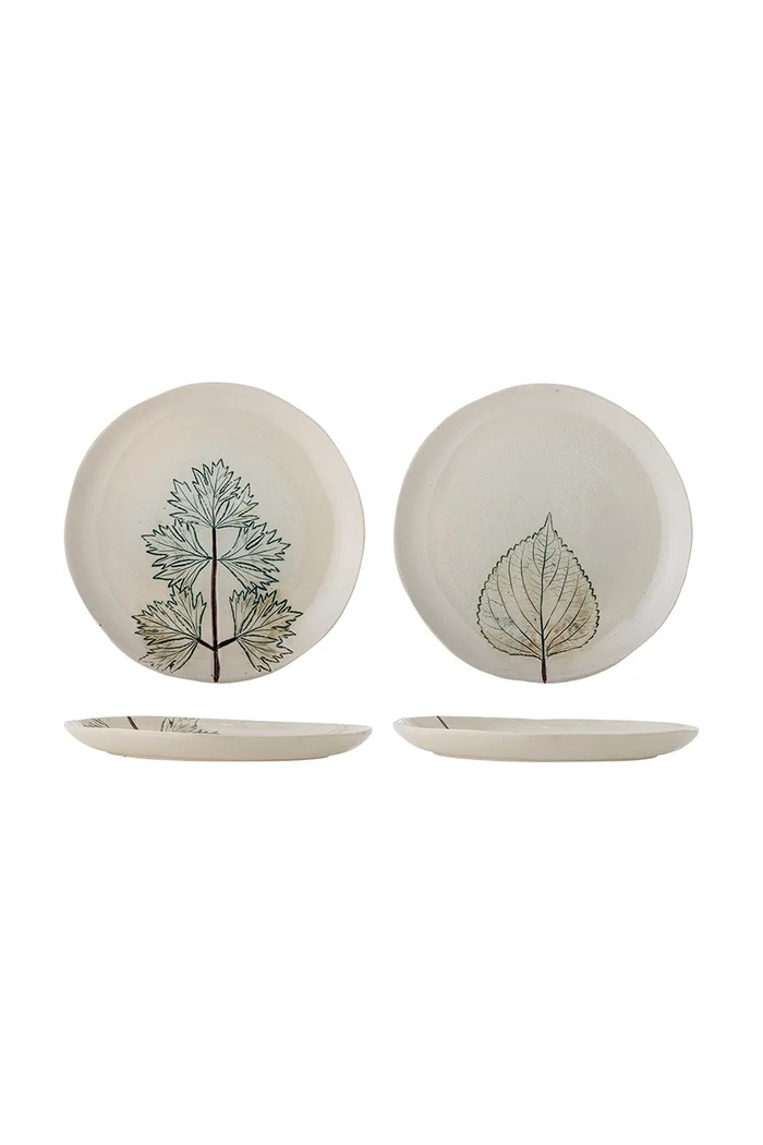 Bloomingville zestaw talerzy obiadowych z kamionki 27 x 1,5 cm beżowy 82073083
